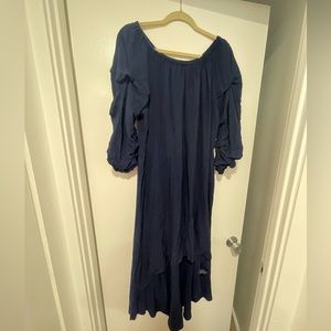 MSK navy blue high low dress